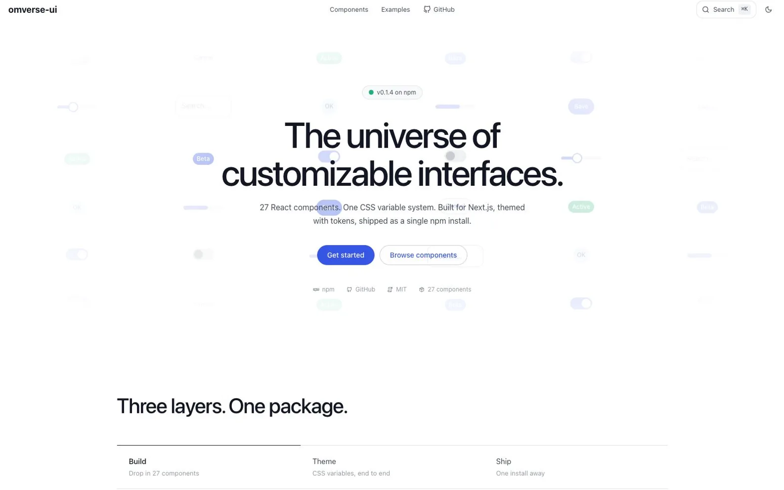 Omverse UI project preview