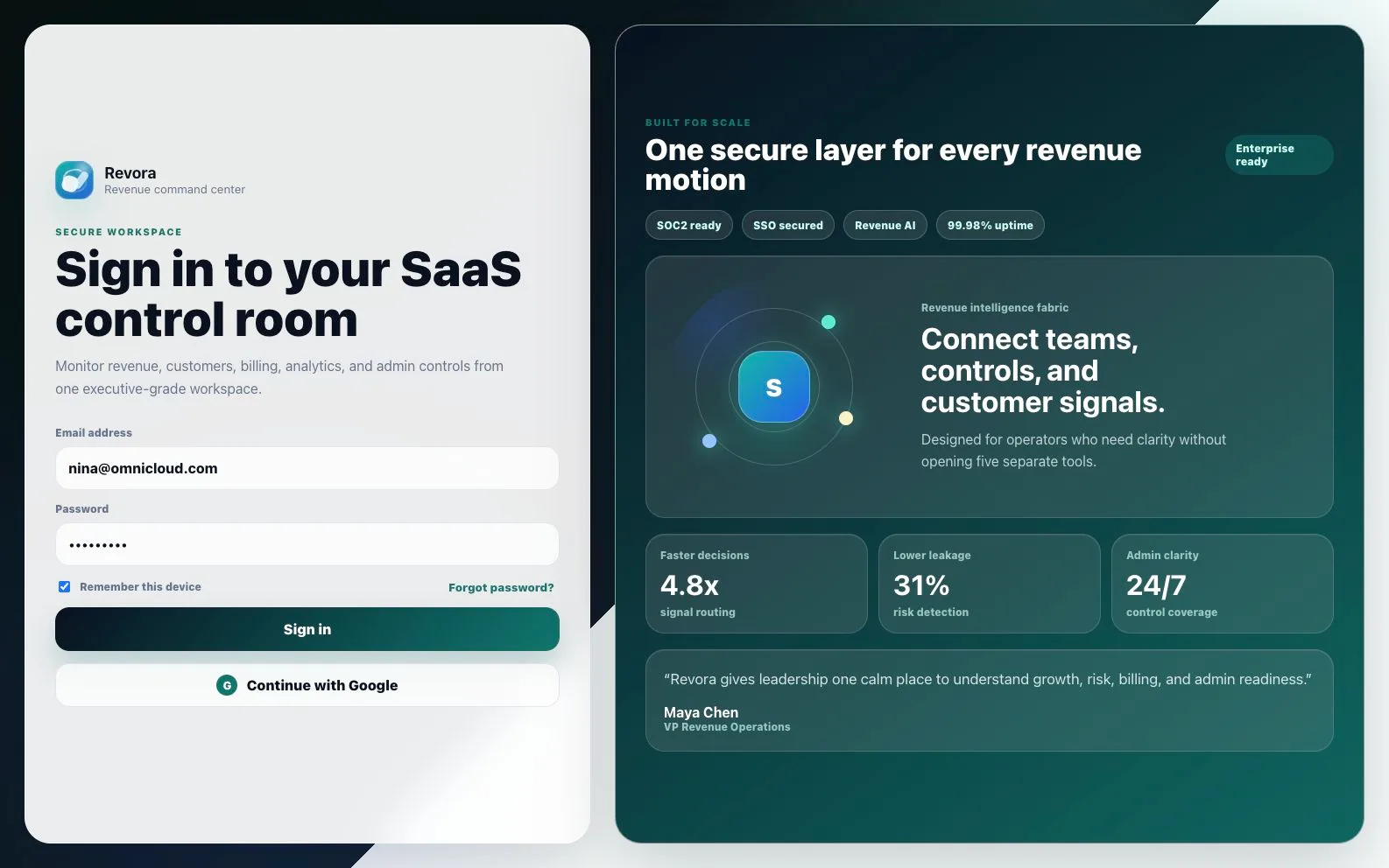 SaaS Dashboard frontend project preview